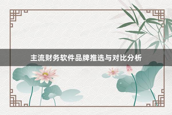 主流财务软件品牌推选与对比分析